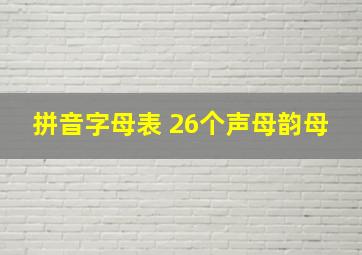 拼音字母表 26个声母韵母